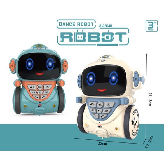 Robot Pintar Dialog Musik Lampu dan Jalan Baterai AA