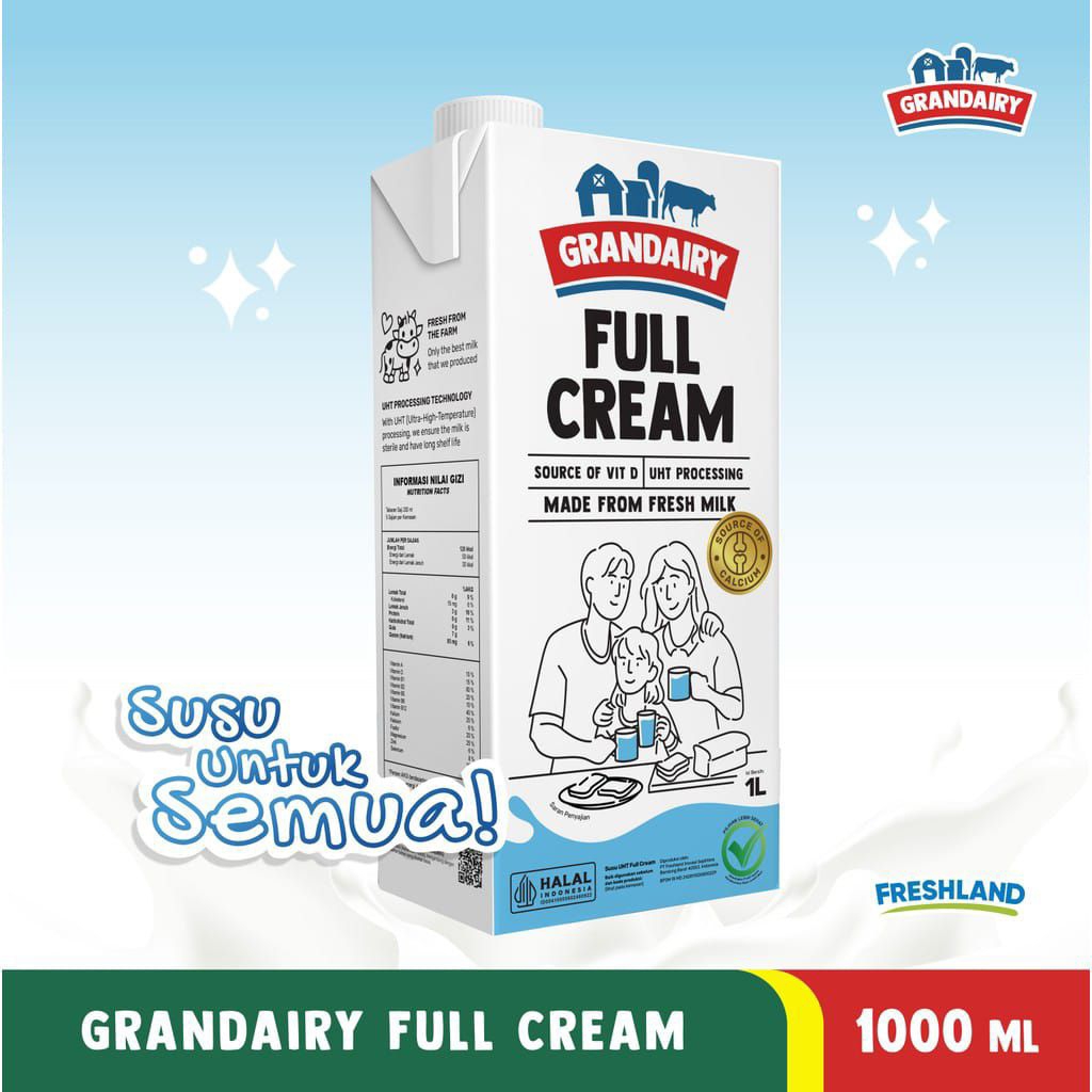 

Susu UHT Grandairy 1 Liter Full Cream dan Choco Milk