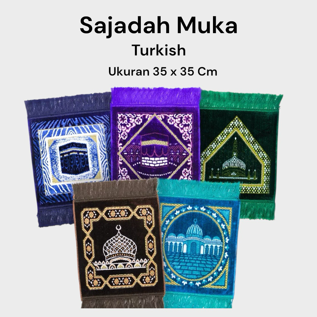 002 Sajadah Muka Turkish  Tebal Dan Lembut | Sajadah Turkish Mini Muka