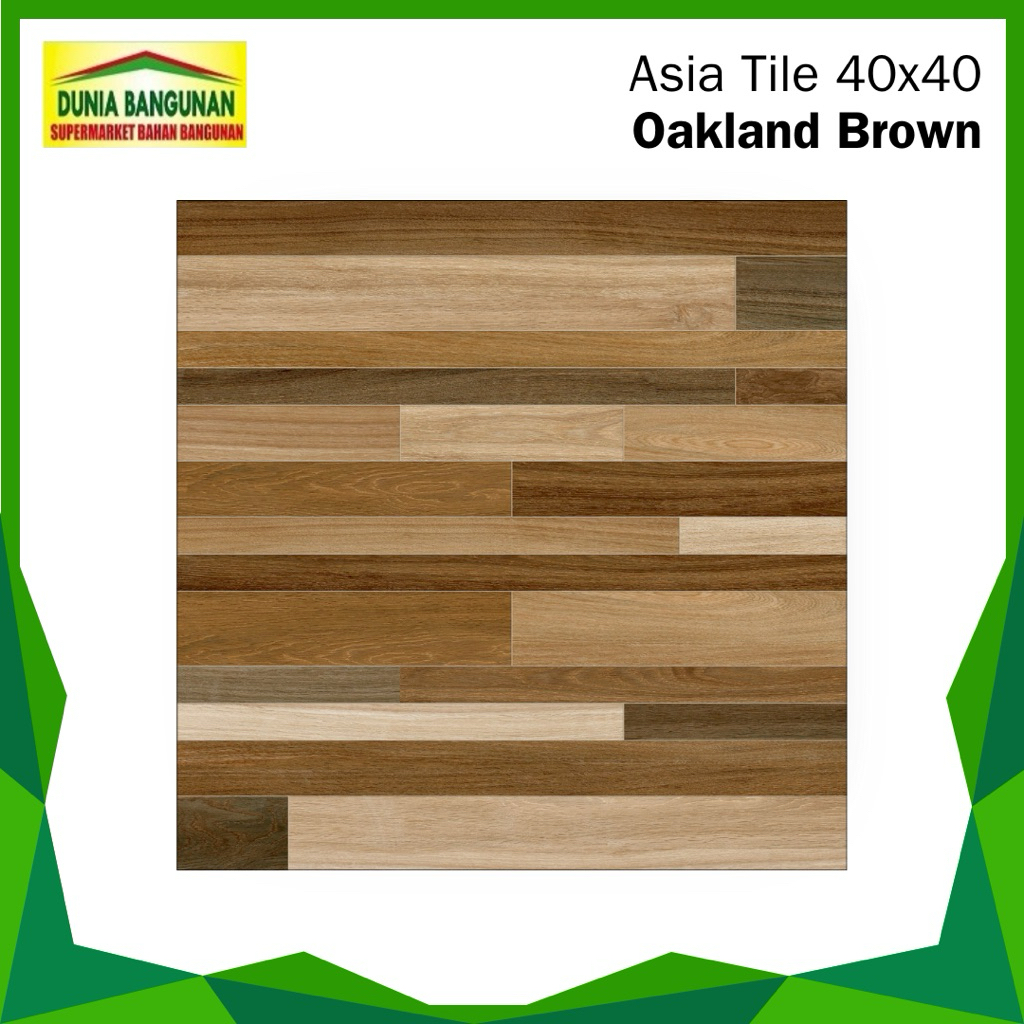 Keramik Lantai 40x40  Asia Tile Oakland Brown Keramik Lantai Glossy