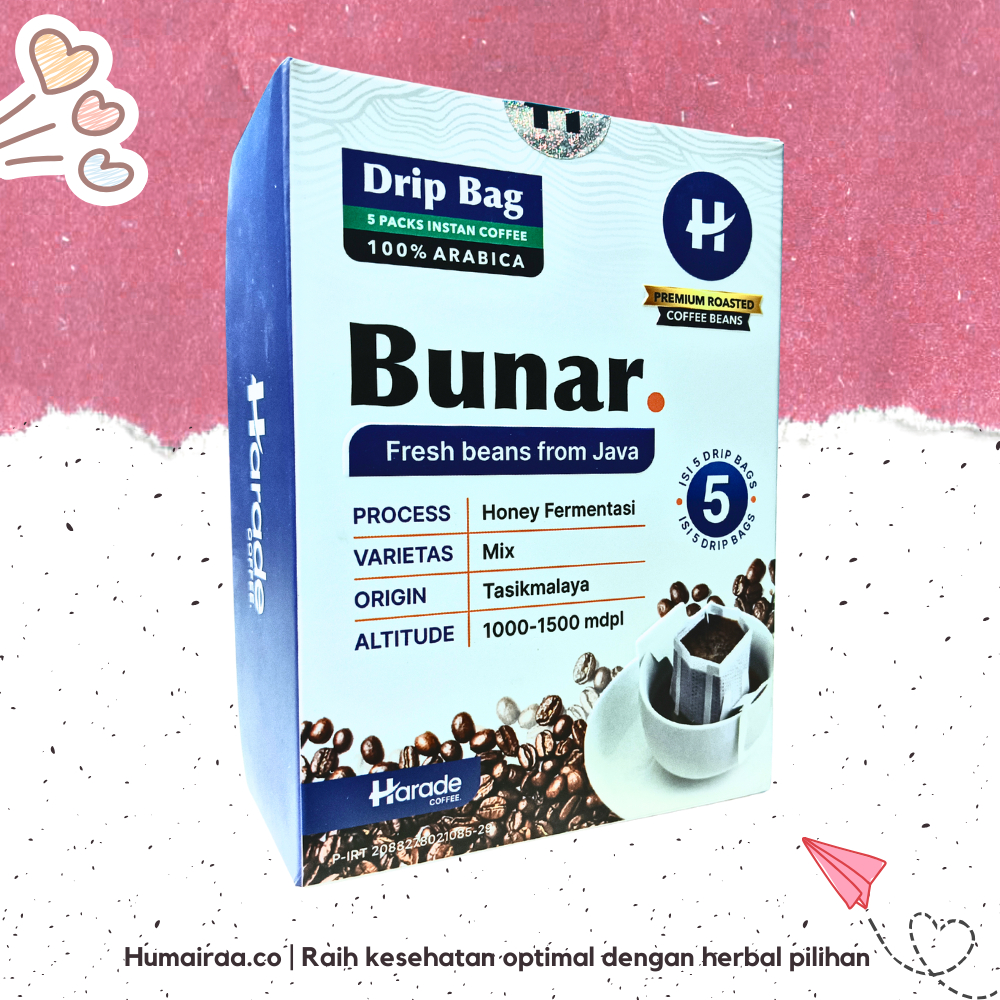 

Kopi Bunar 5 Drips Premium roasted coffee beans 100% ORIGINAL TANPA RAGU OBAT HERBAL BPOM HALAL MUI DINKES PIRT