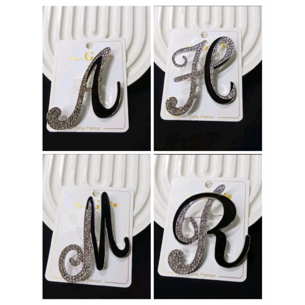 Bros Huruf Inisial Mata Pin Huruf Bros Inisial Premium Terbaru