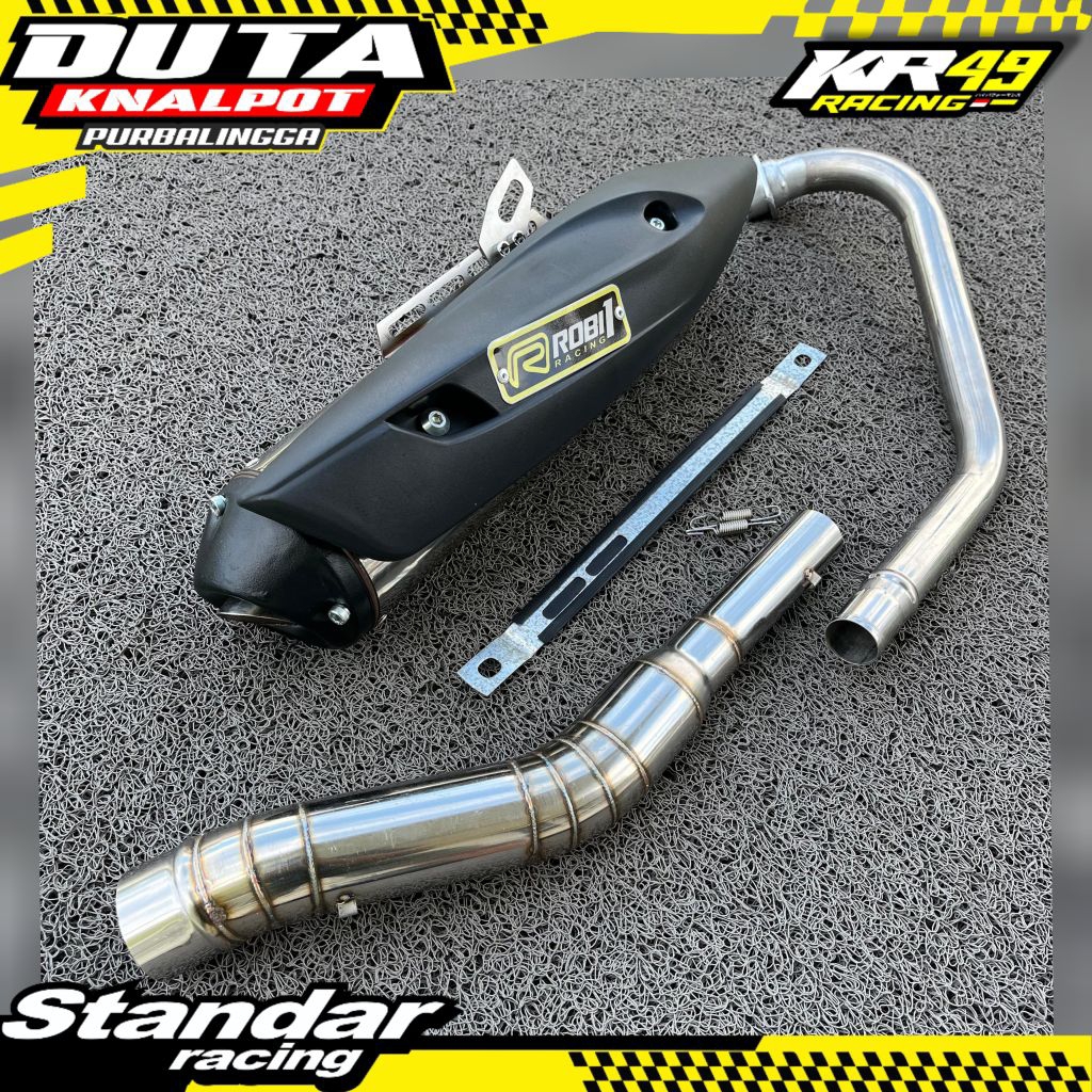 Knalpot Sport Robi Bass Adem Gerung PNP Standar Racing Untuk Motor Byson Vixion R15v3 MX Sonic R15v2