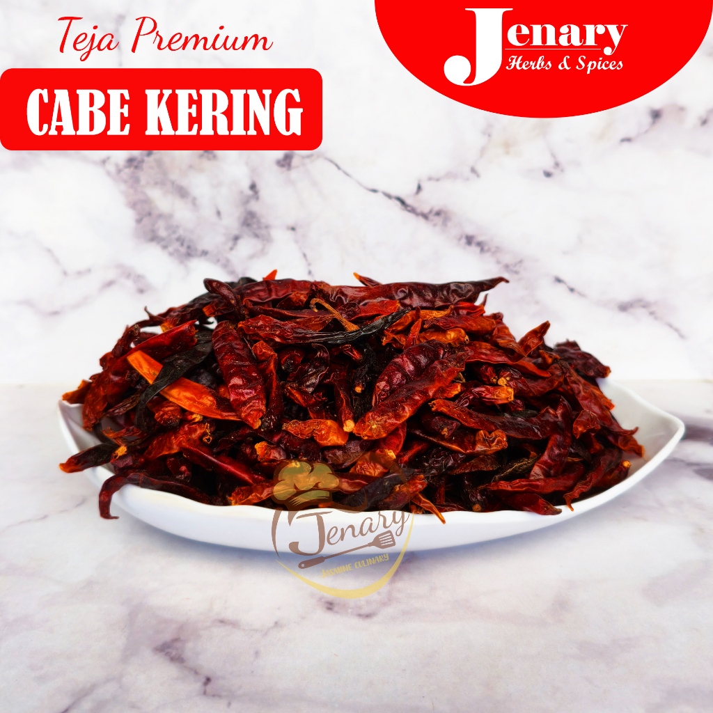 

Cabai Merah Kering Premium Tanpa Tangkai Cabe Keriting Teja Pedas 100gr Chilli Flakes- Jenary