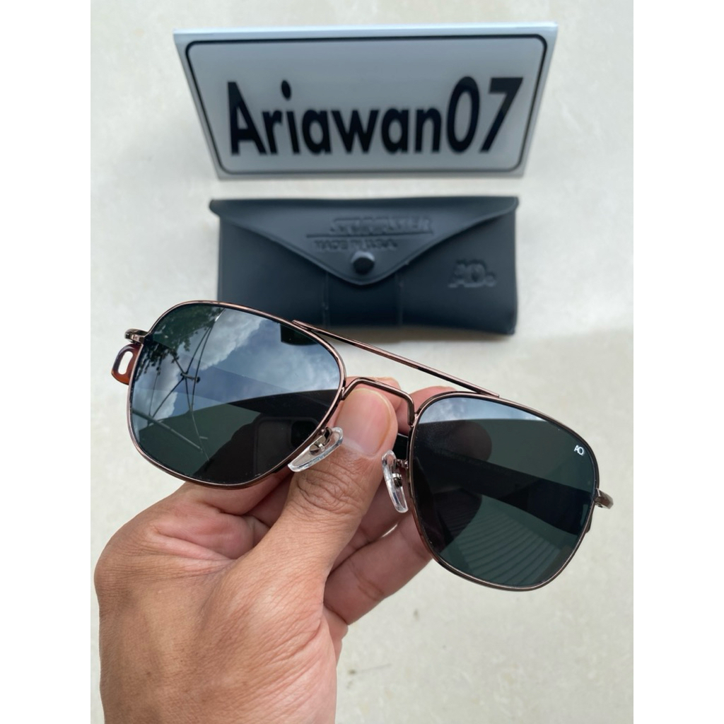 kacamata pilot ao american optical usa frame coklat kaca hitam