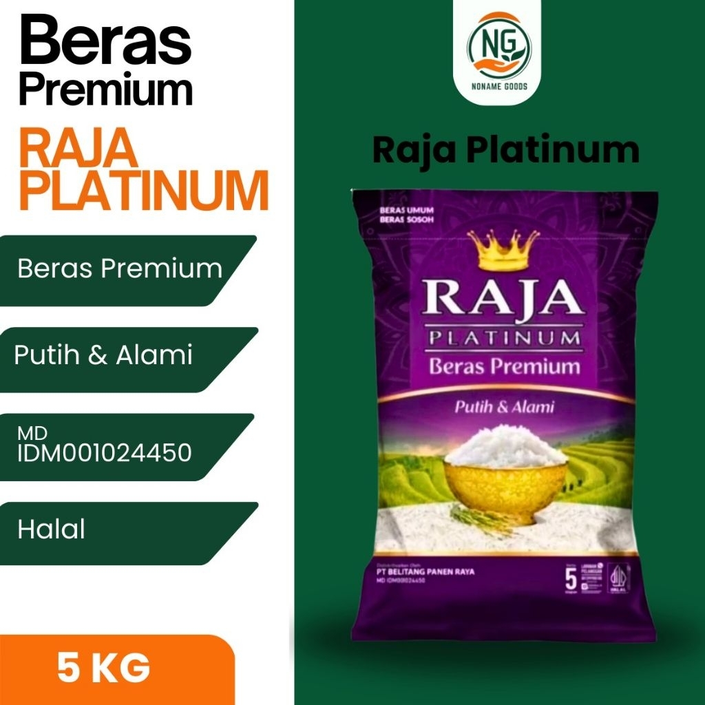 

BERAS RAJA PLATINUM 5 KG BERAS PREMIUM PUTIH PULEN ALAMI