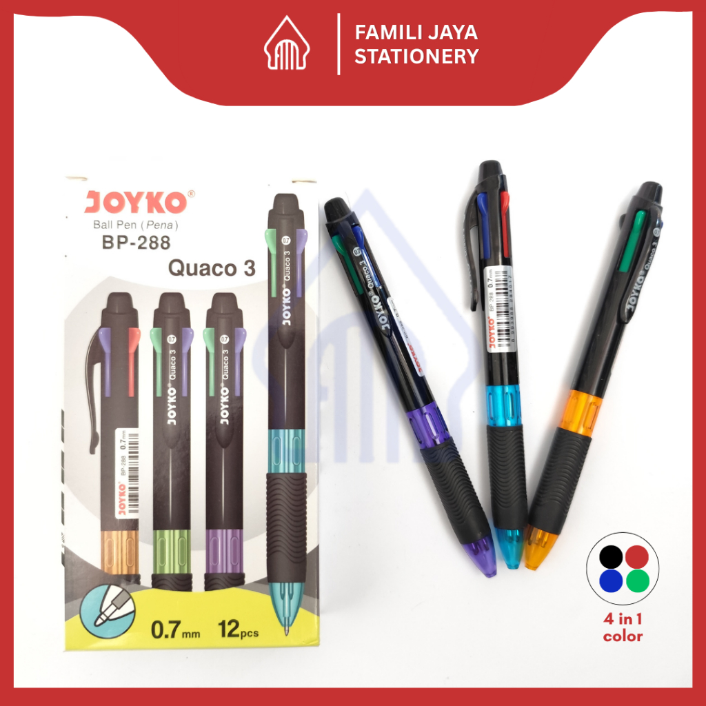 

JOYKO Ballpen Pulpen Pena Joyko BP-288 4in1 Colour/ 4 Warna