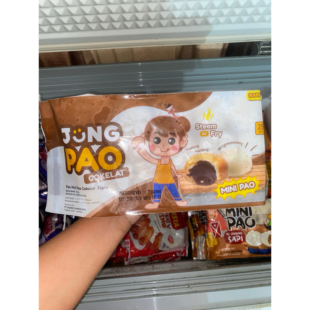 Bakpao Jung Pao Mini Pao isi cokelat 32 pcs