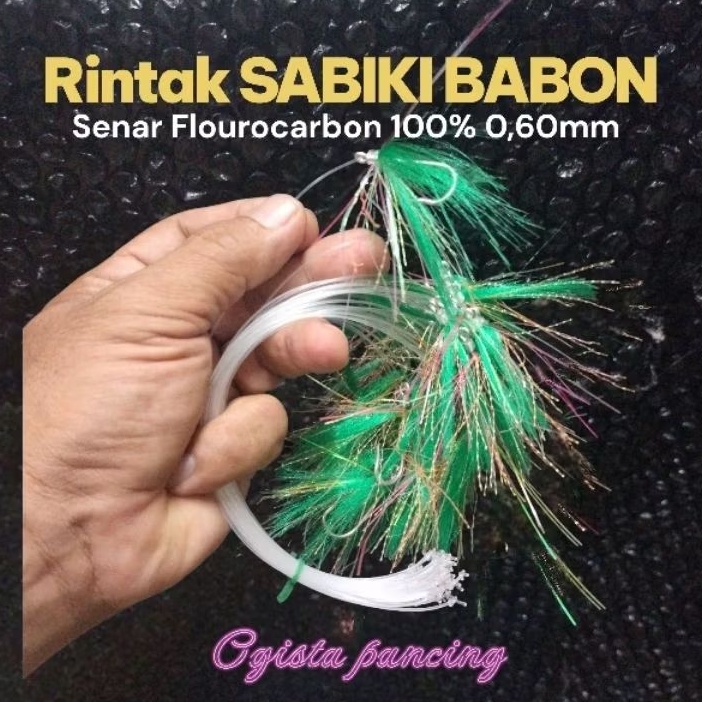 RINTAK SABIKI IKAN BABON 0,60 MM FLOUROCARBON 100% MANCING IKAN BESAR