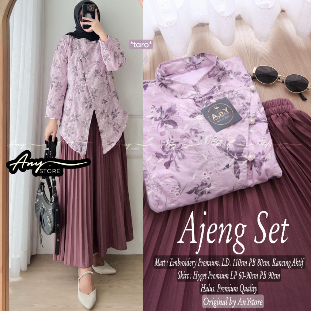 AJENG set A. N. Y oneset rok full motif cantik super kekinian elegan simpel