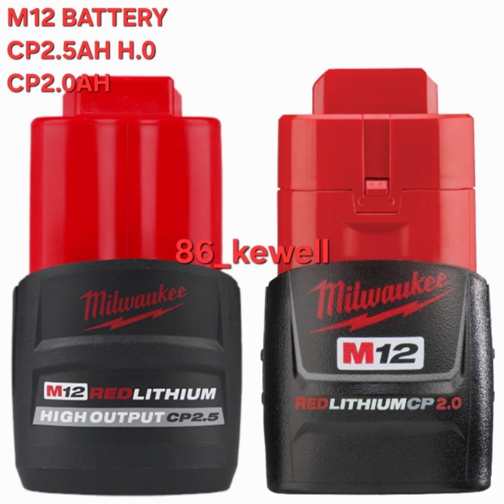 Baterai Milwaukee M12 2.0AH / 2.5AH HIGH OUTPUT
