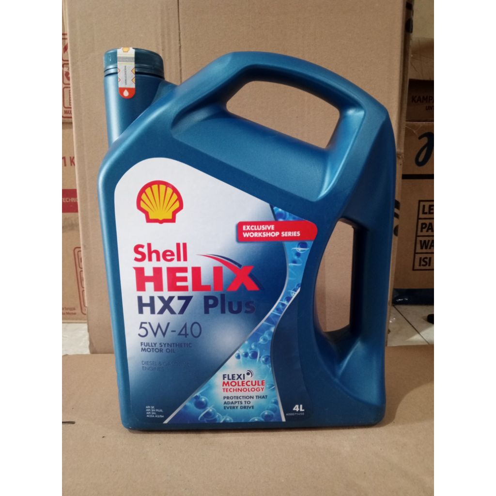 OLI OIL SHELL HELIX HX7 PLUS 5W-40 (4LITER) PELUMAS OLI MESIN MOBIL UNIVERSAL AVANZA XENIA