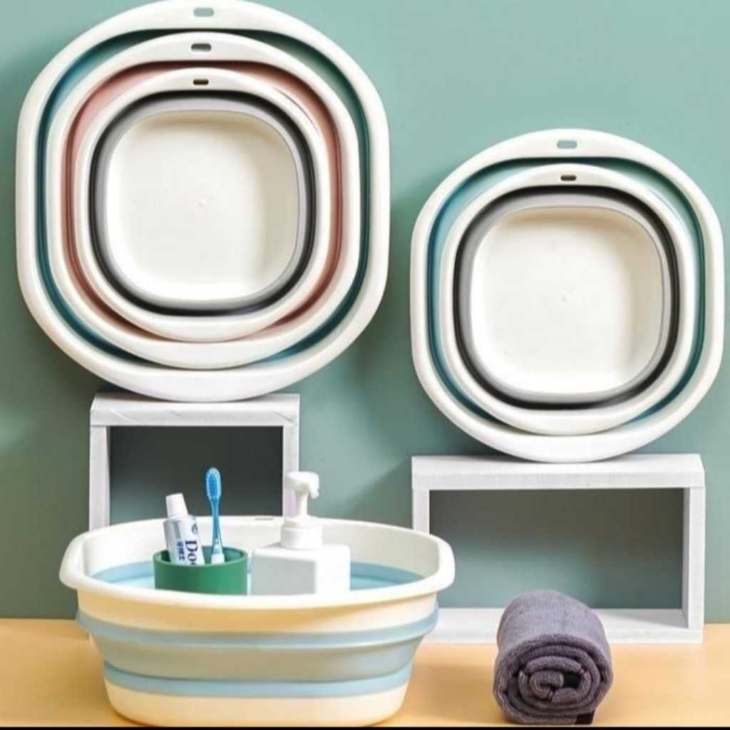 Micha Baskom Baskom Lipat Portable Baskom Lipat Plastik Lipat Portable Multifungsi