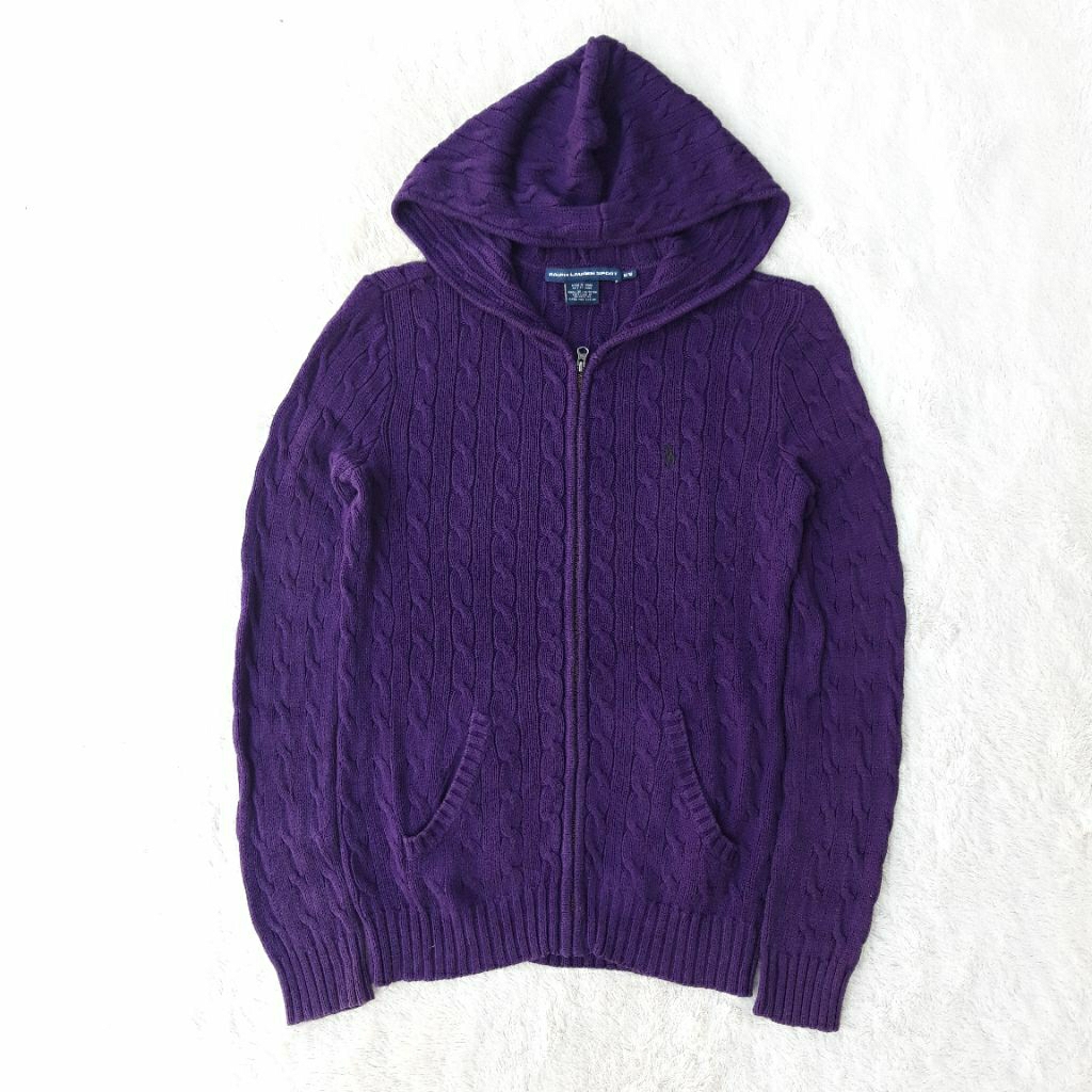 hoodie zipper knit kepang ralph lauren
