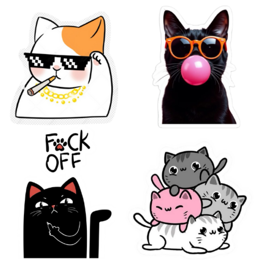 

STIKER SERIES - Stiker Pack Premium Kucing Lucu Kartun Vinyl Anti Air Anti Gores Bisa Custom Hologram Koleksi Doodle Aesthetic Anime 7-10cm untuk Laptop Motor Tumblr Helm HP Unik Tahan Lama