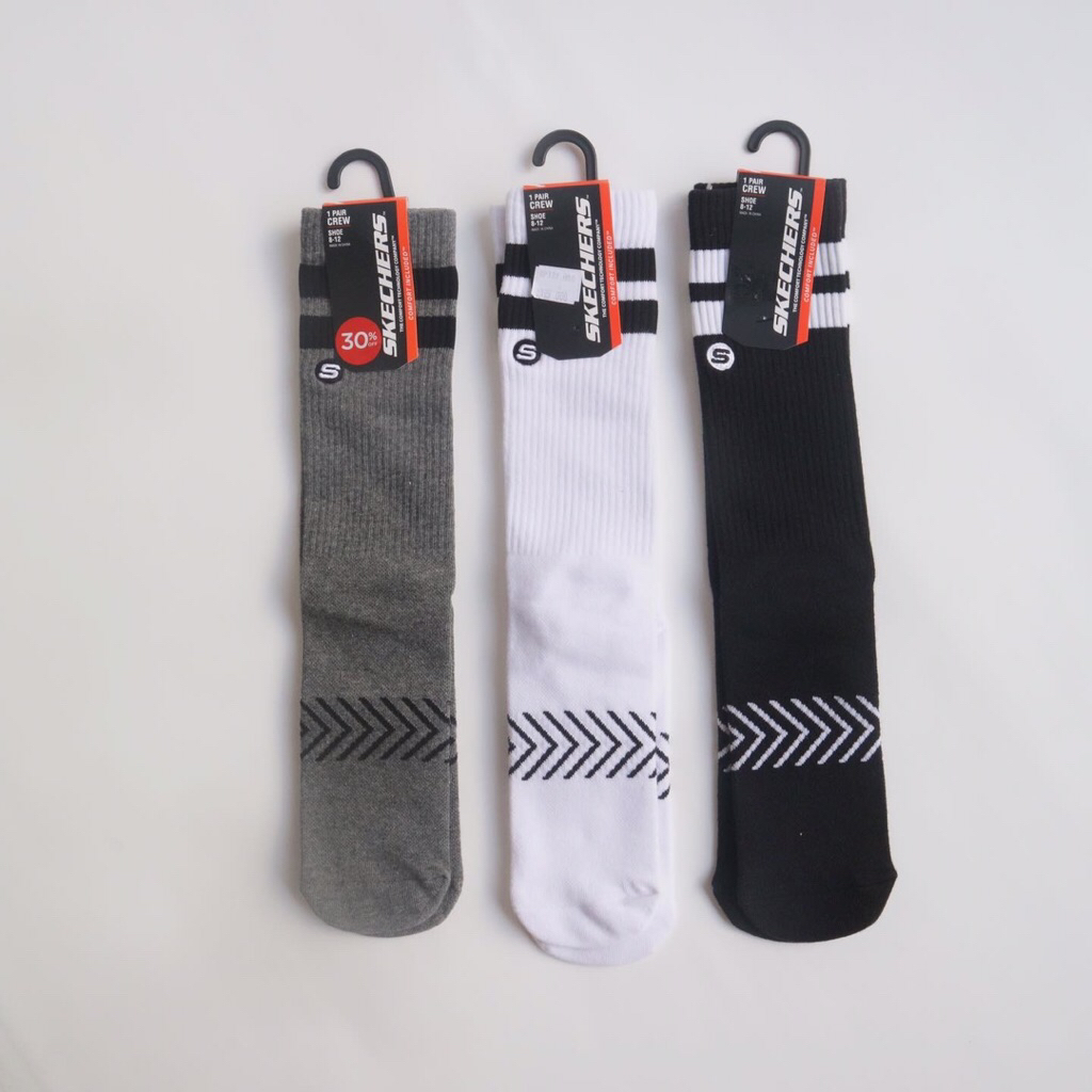 (New) SKECHERS 1 PK NON TERRY CREW SOCKS UNISEX