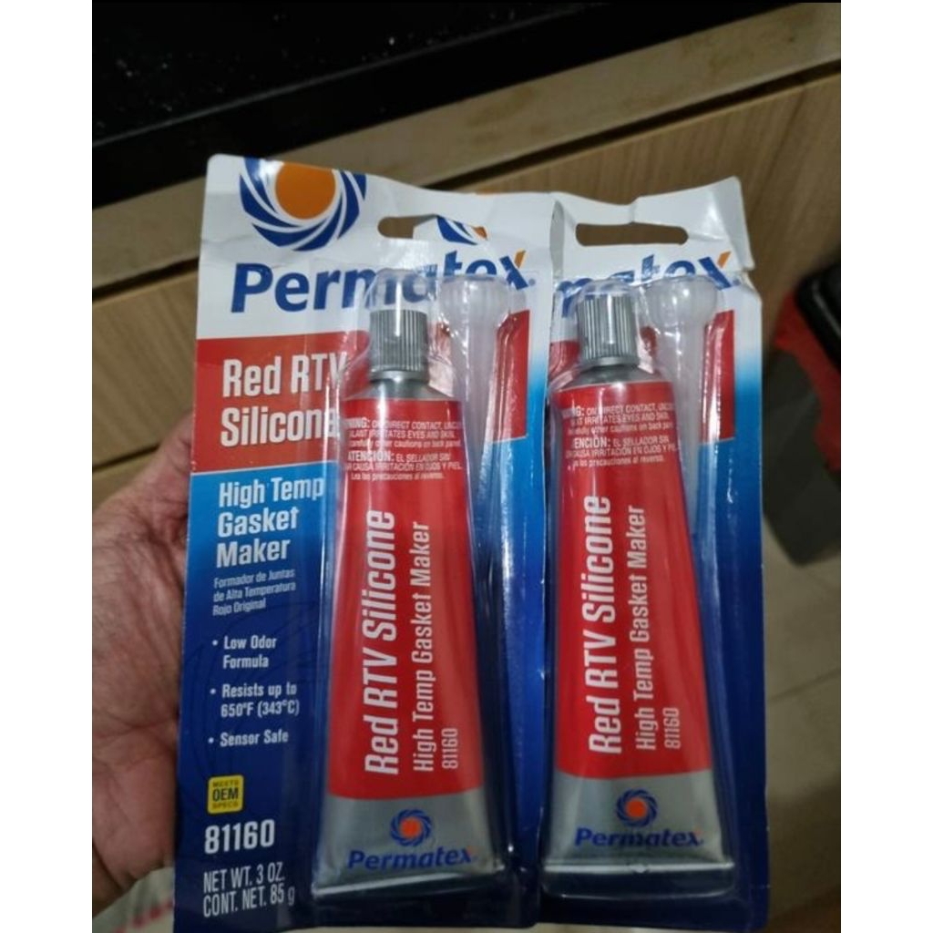 

Permatex red RTV hi temp silicone gasket marker silikon merah 85gr original asli