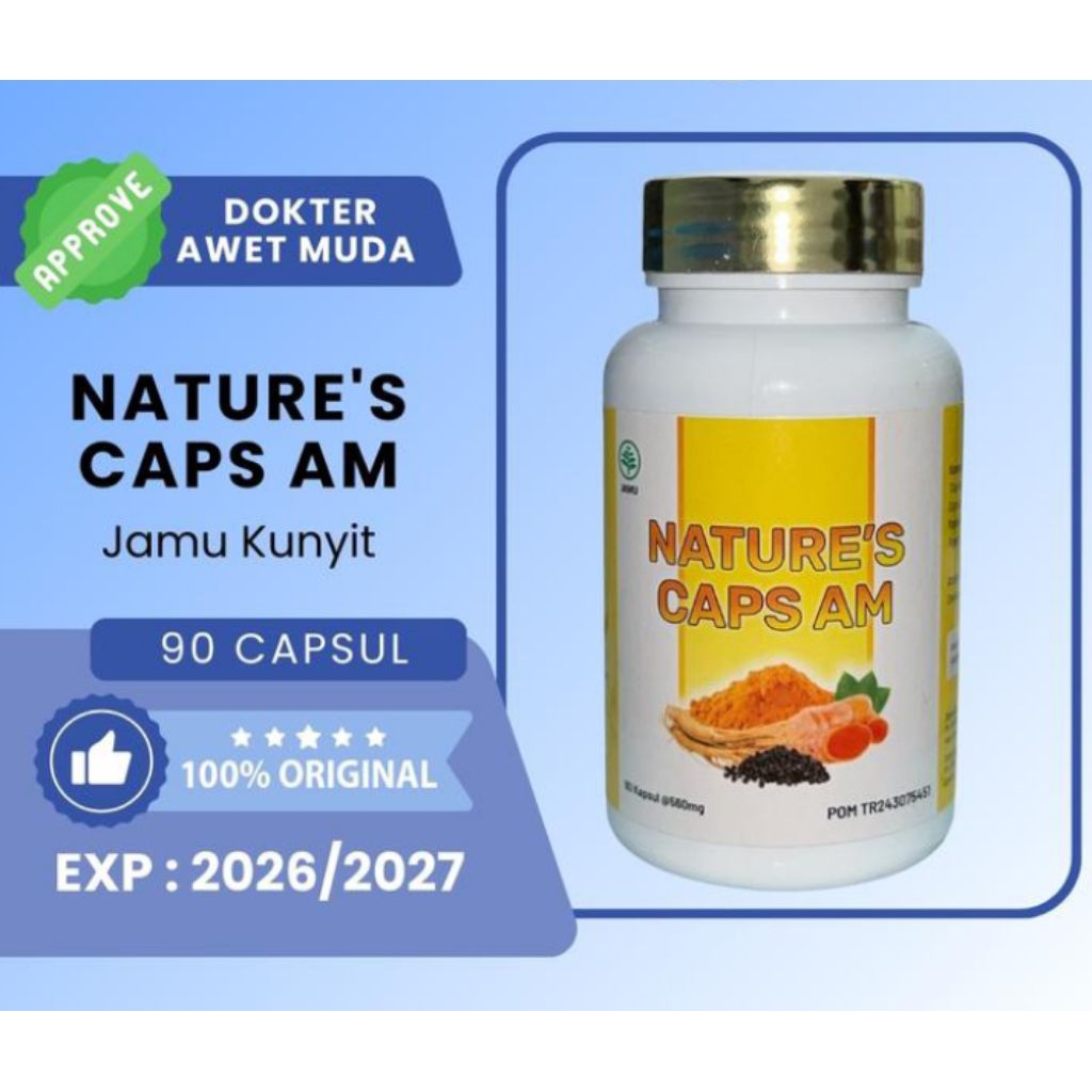

Nature's Caps Am - Jamu Kunyit Original Dokter Awet Muda - 90 Capsul