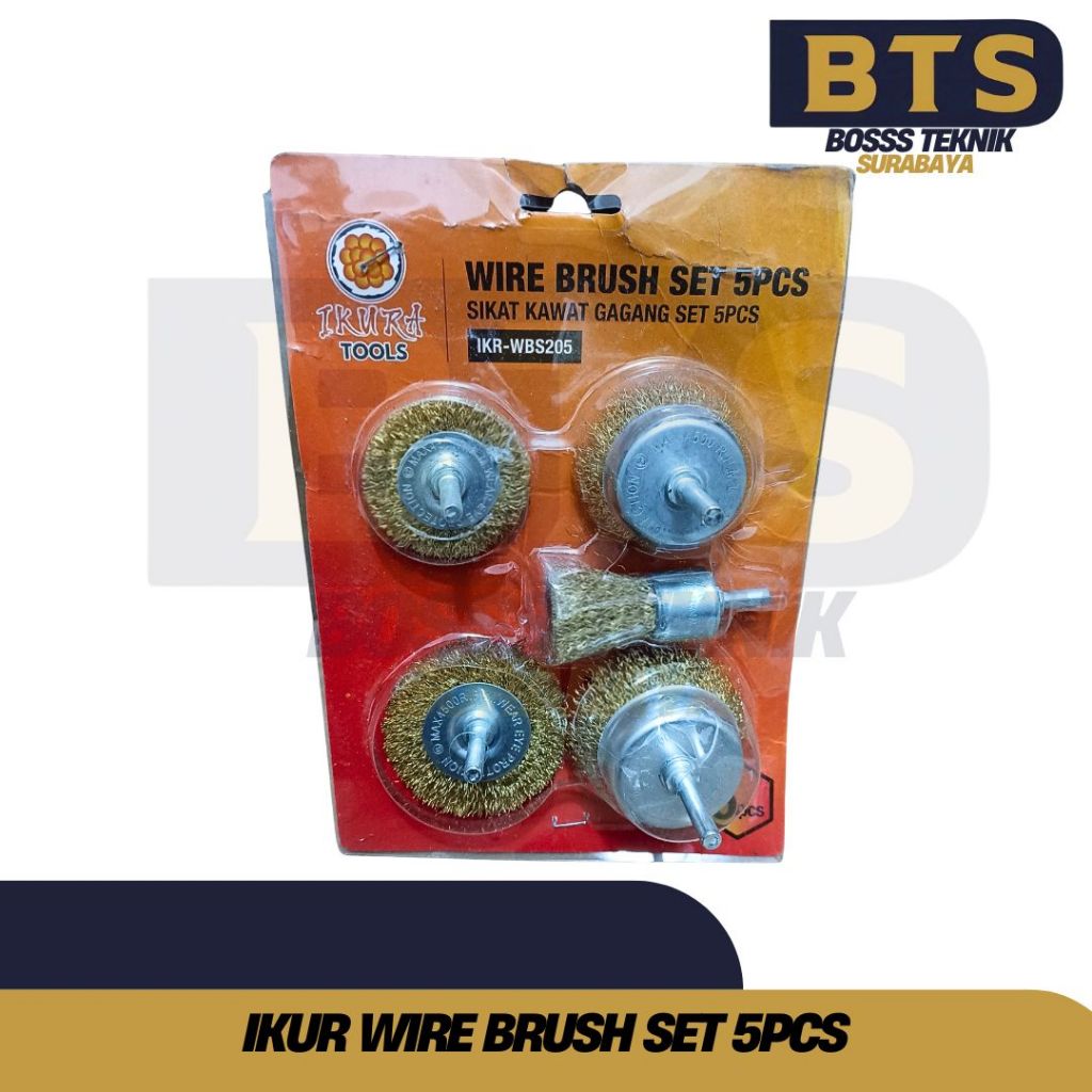 IKURA TOOLS Mata Bor Sikat Kawat Besi set 3/5 Pcs Wire Brush Bor Mangkok Mata Bor Kawat Bor Sikat Ka