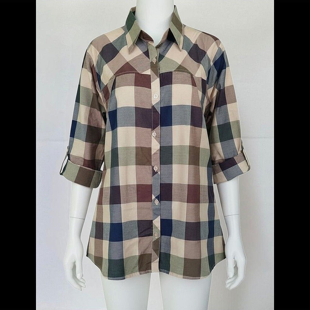 Elmira tunik motif kotak kotak LD 120 jumbo