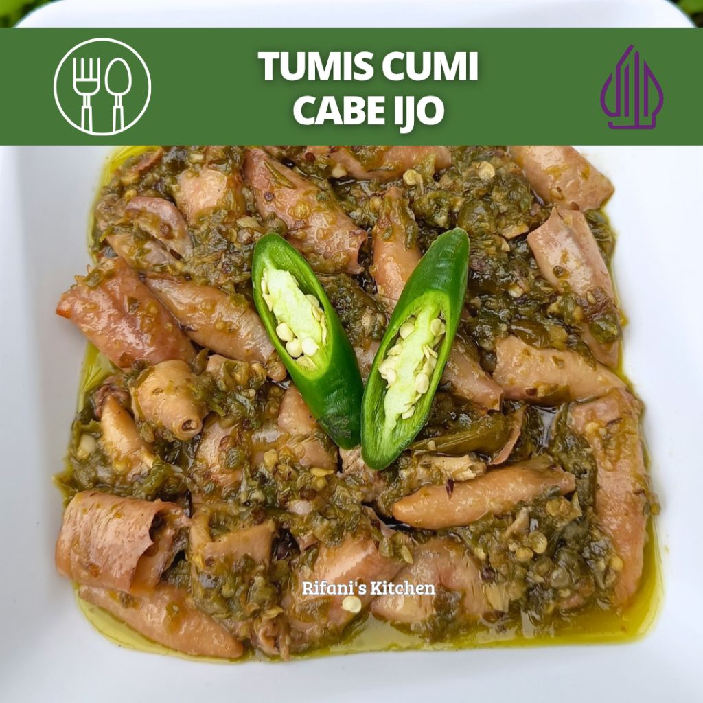

Tumis Cumi Cabe Ijo (225gr) /cumi asin sambal ijo/cumi sambal ijo padang/lauk frozen/tumis cumi ijo