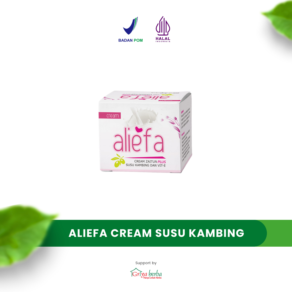 GRIYA HERBA Aliefa Cream Zaitun Plus Susu Kambing Jerawat Antioksidan 15 gr Krim Pemutih Wajah Glowi