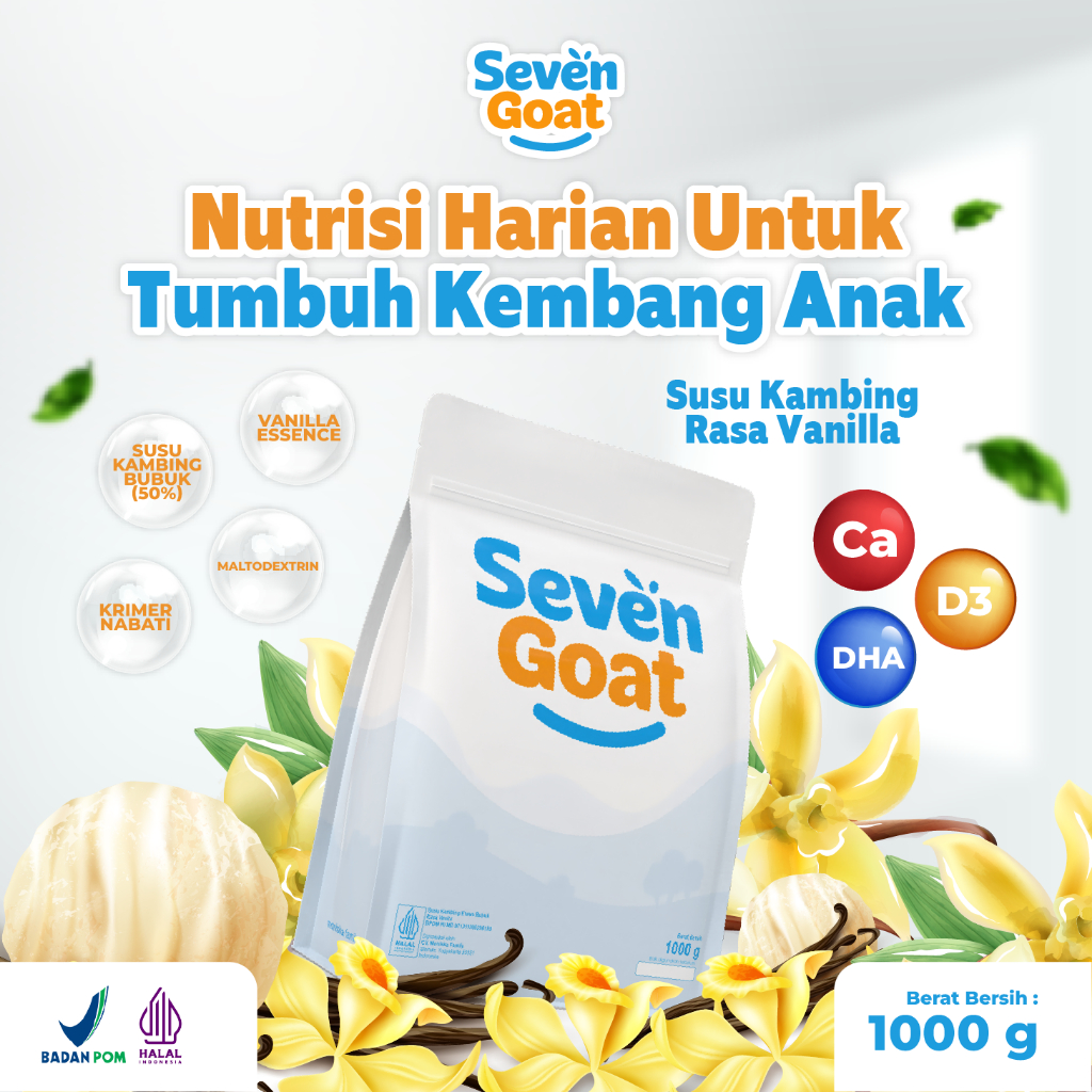 

Susu Kambing Rasa Vanilla (1kg) | Nutrisi Harian Anak & Tulang Kuat