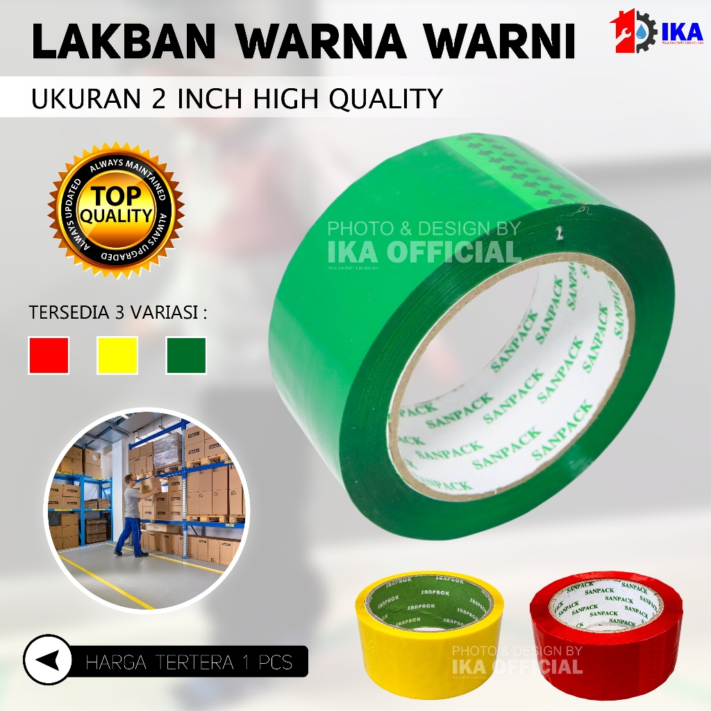 

Murah Lakban Warna Warni 2 Inch Sticky N Strong / Isolasi Warna Warni / LAKBAN WARNA WARNI OPP COLOR TAPE