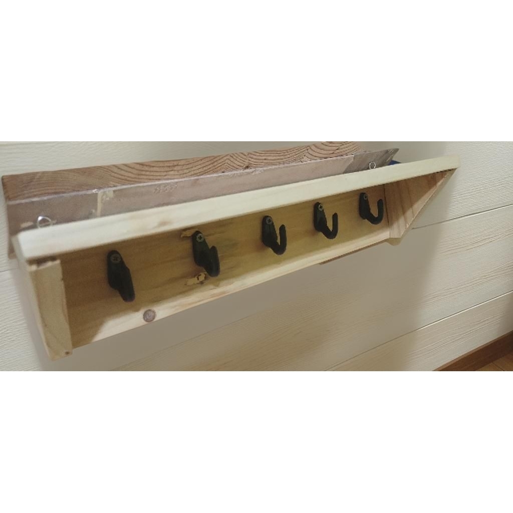 Gantungan baju rak dinding tempel/kapstok dan rak baju/rak dinding kayu/rak bunga dan baju kayu/rak 