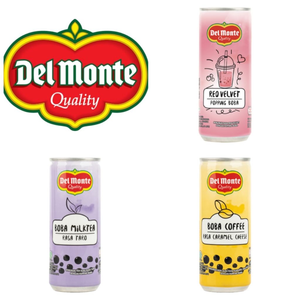 

Del Monte Popping Boba Red Velvet Kaleng 240 Ml / Del Monte Boba Coffee Caramel Cheese Kaleng 240 Ml / Del Monte Boba Milk Tea Taro Kaleng 240 Ml
