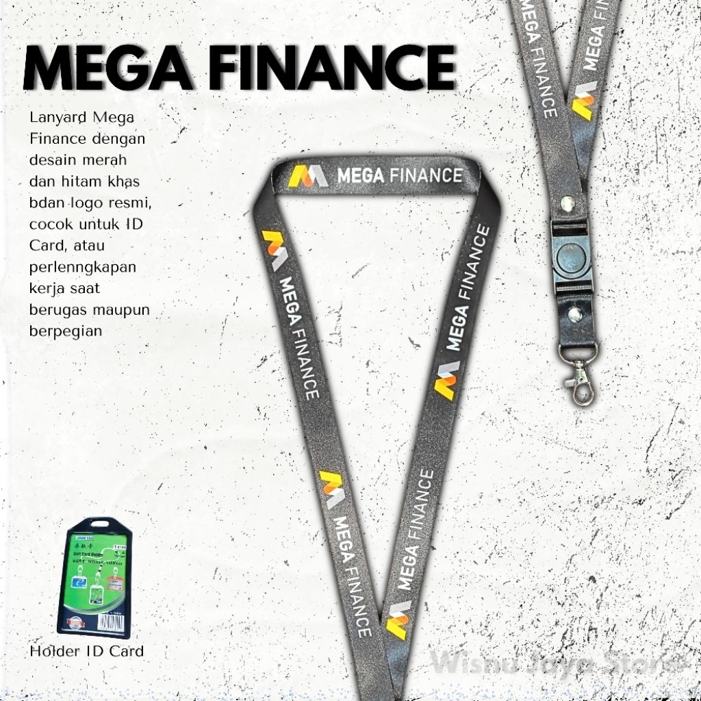 

Lanyard Mega Finance – Lanyard Bahan Tissue Panjang 90 cm | Ready Stock | Lanyard ID Card Kantor | termurah