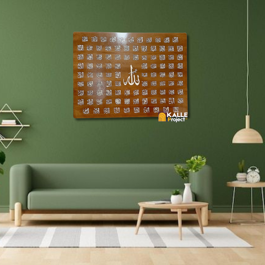 KALLE Kaligrafi Kayu Timbul – Asmaul Husna Premium by Kalle Project