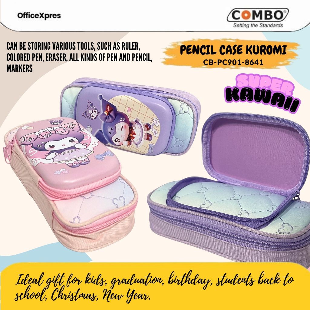

Pencil Case KUROMI / Kotak Pensil KUROMI / Tempat Pensil KUROMI / Pen Case KUROMI PC901-8641 COMBO