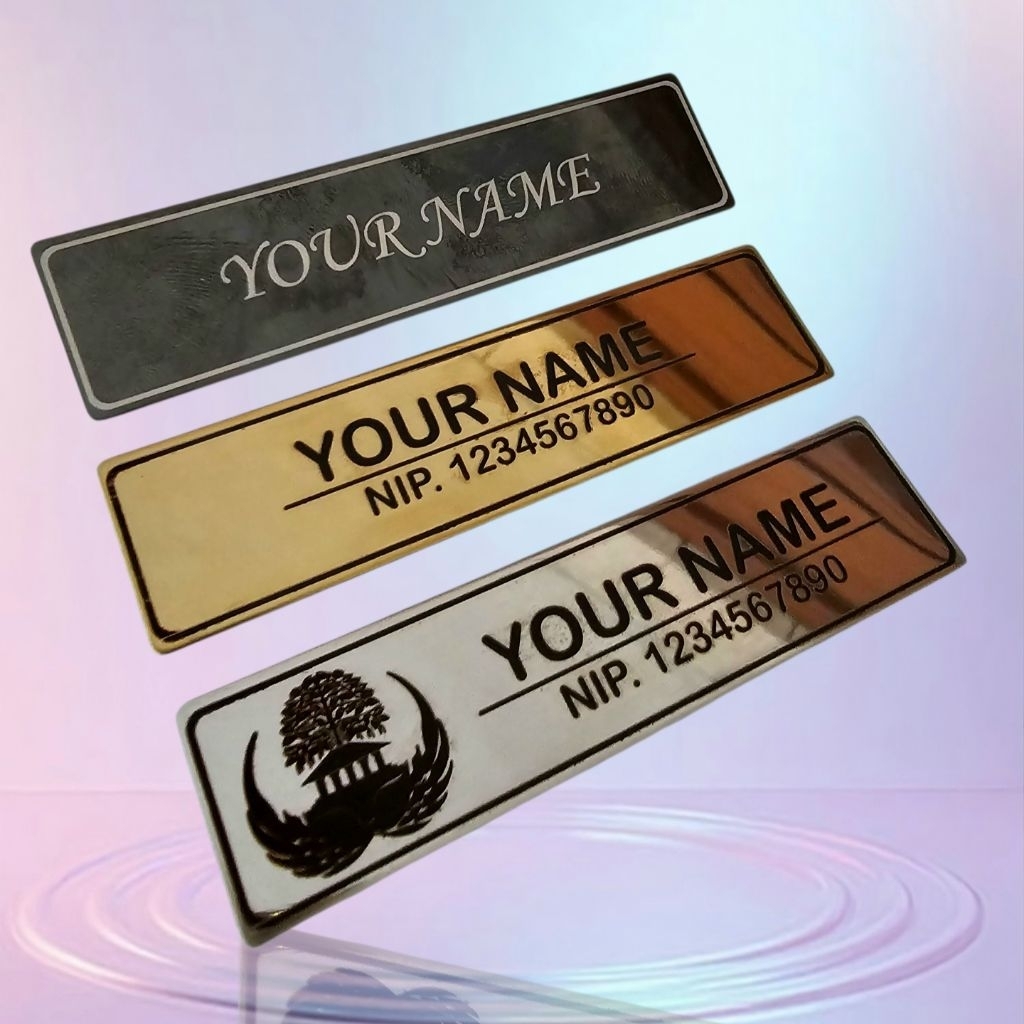 

Papan Nama Dada Laser Titanium Mirror Magnet Motif Bingkai