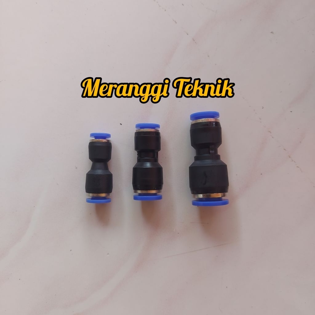 PU pneumatic  fitting reducer lurus lock selang MPG 6 ke 4 mm 8 ke 6 mm 10 ke 8 mm