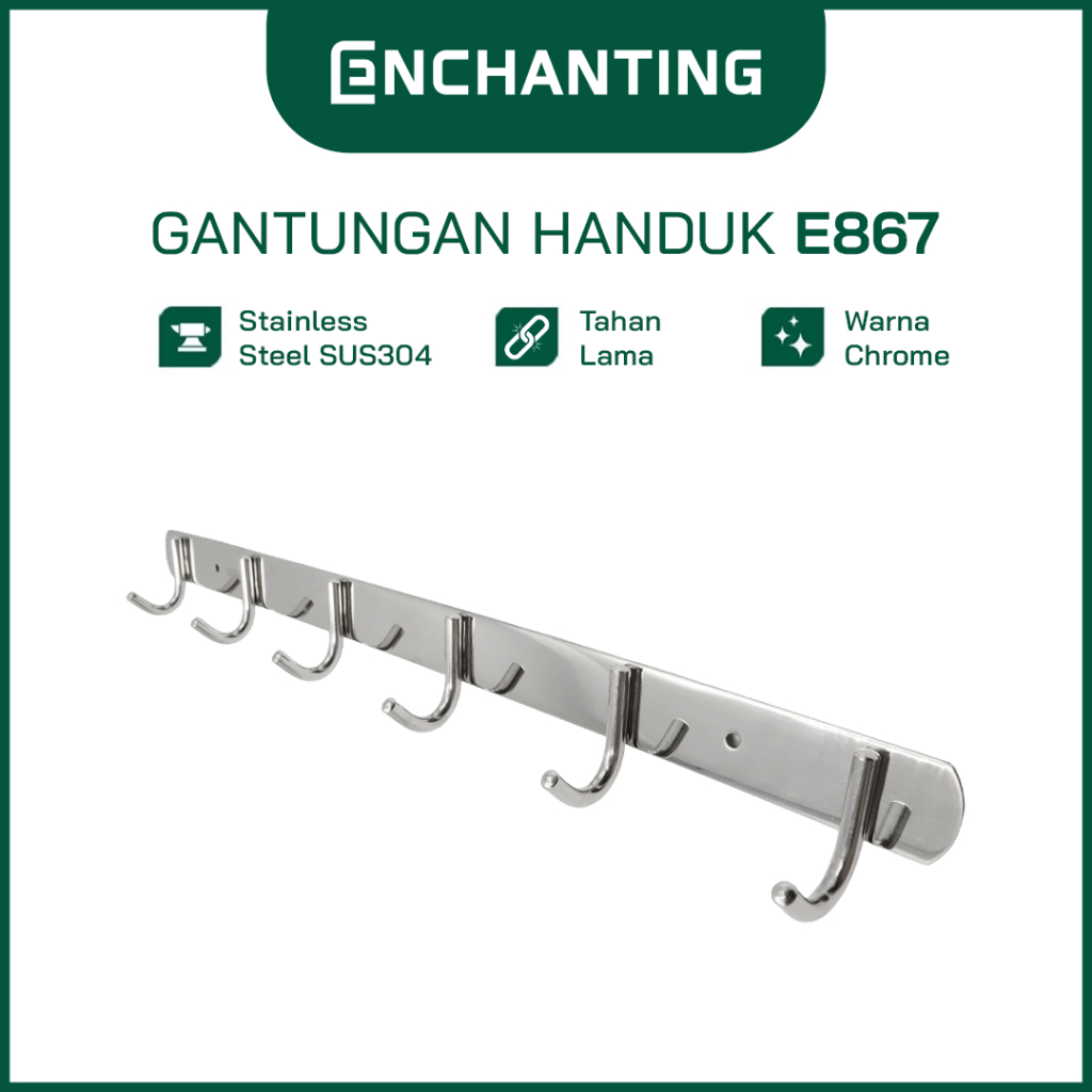 Enchanting Gantungan Handuk Stainless Steel Tahan Lama Anti Karat Enchanting E867