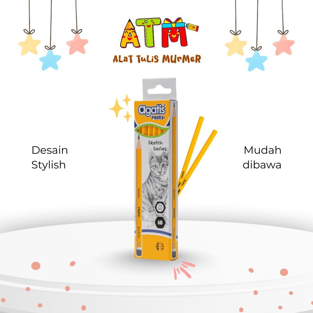 

pensil 8B/pensil 9B/pensil skesta/agatis prime wood graphite pencil