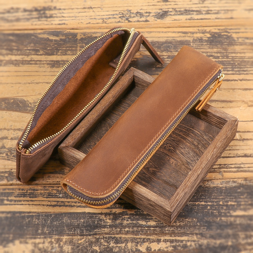 

tool bag tempat pensil kerajinan tangan wadah pensil kulit asli tempat peralatan kantor