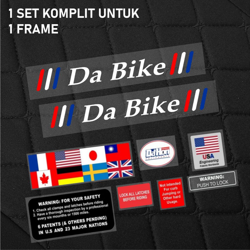 Stiker Decal Dahon Da Bike Dahon klasik stiker full set premium