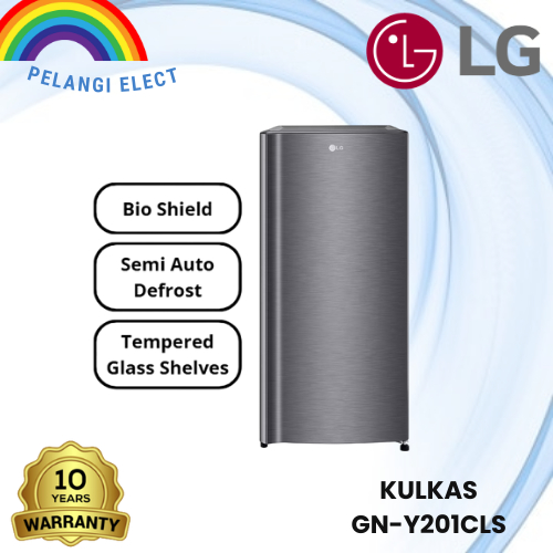 LG Kulkas 1 Pintu GN-Y201CLSR Semi Auto Deforst 169L / 164L Garansi Resmi / GN Y201CLSR