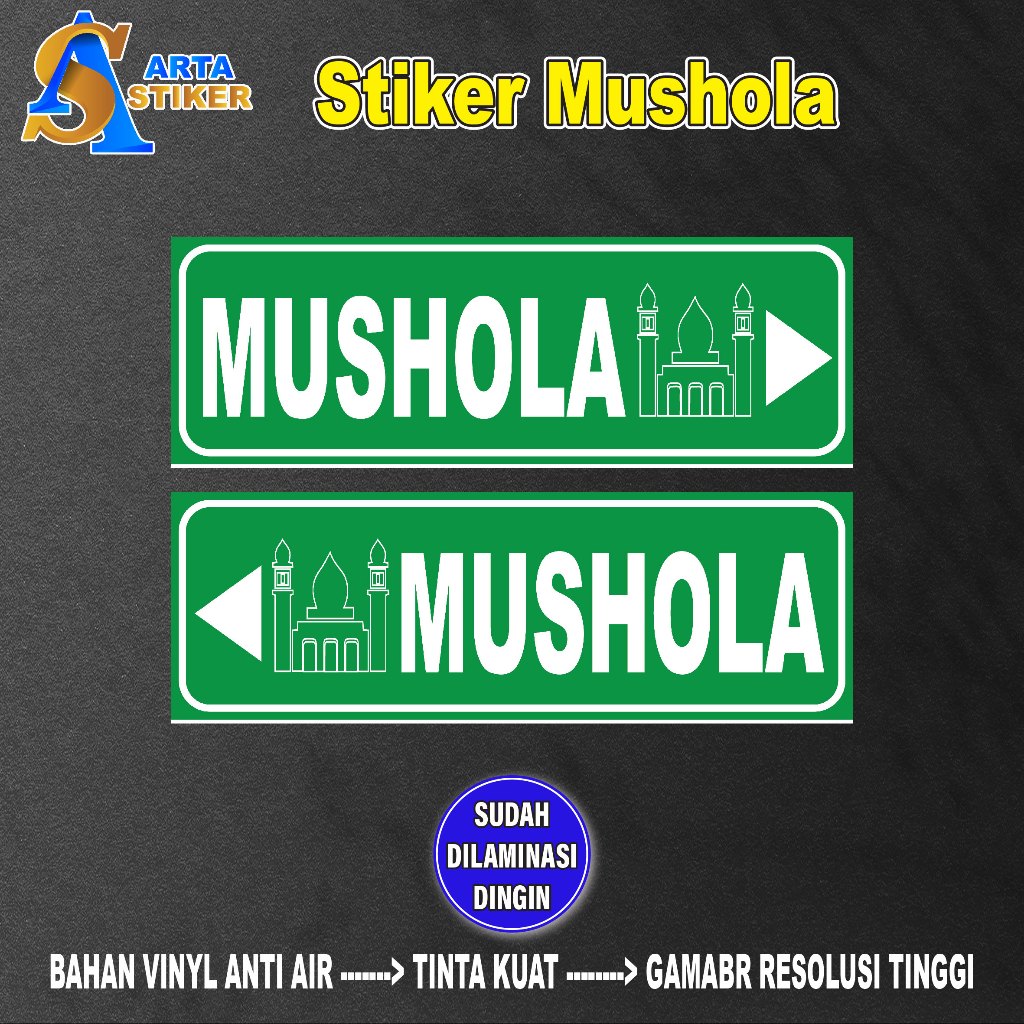 

033. Stiker Petunjuk Mushola / Bahan Vinyl + Laminasi Dingin