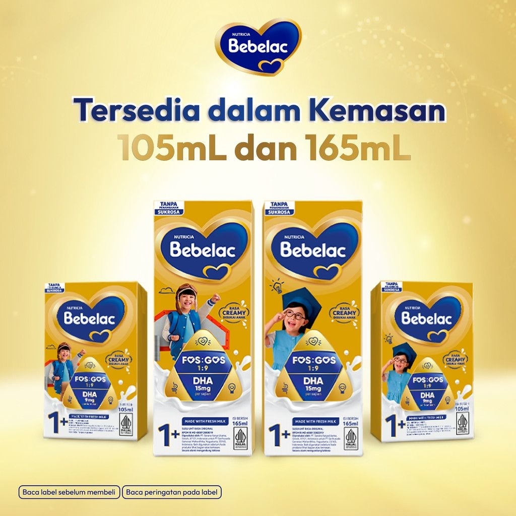 

BEBELAC 1+ Susu Formula Cair 165 105 ml Rasa Plain Anak Milk UHT