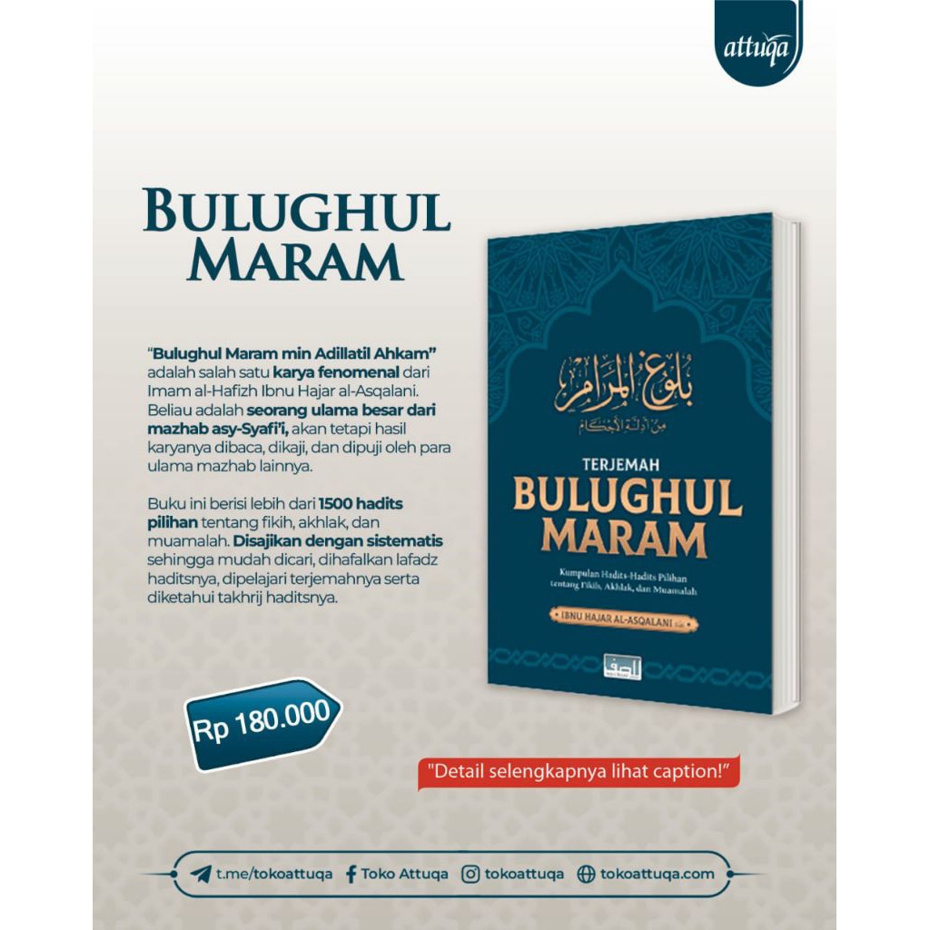 Terjemahan Kitab Bulughul Maram | Disusun Lebih Sistematis dan Mudah Dipahami