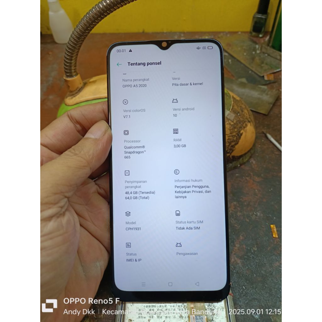 LCD Original copotan Oppo A5 2020/A9 2020/A31
