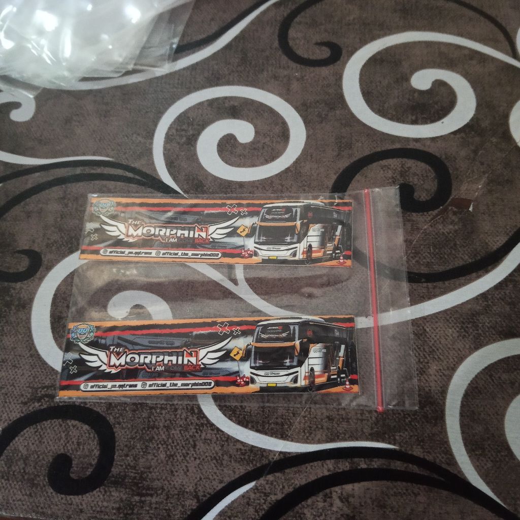stiker bus QQ trans "morphin"