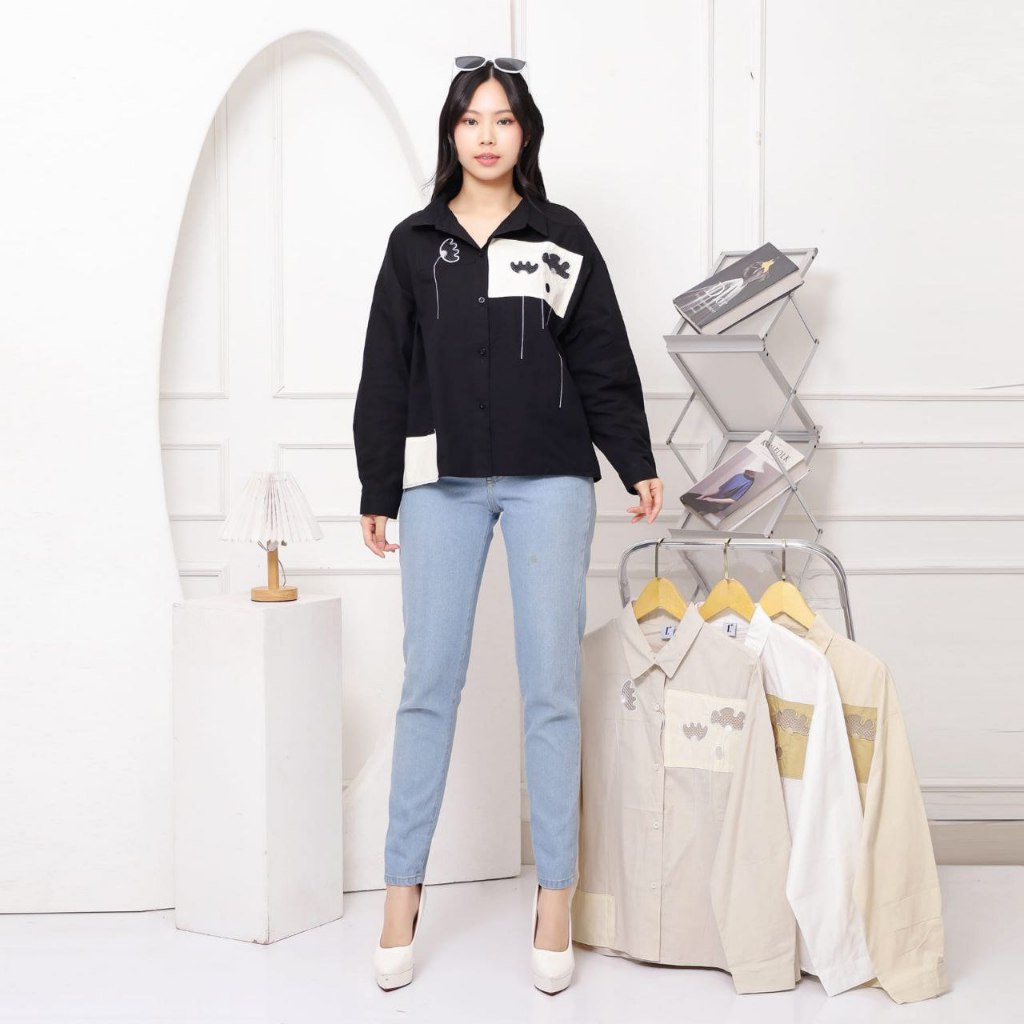 ATASAN KEMEJA/blouse  WANITA BORDIR/BAJU BANGKOK
