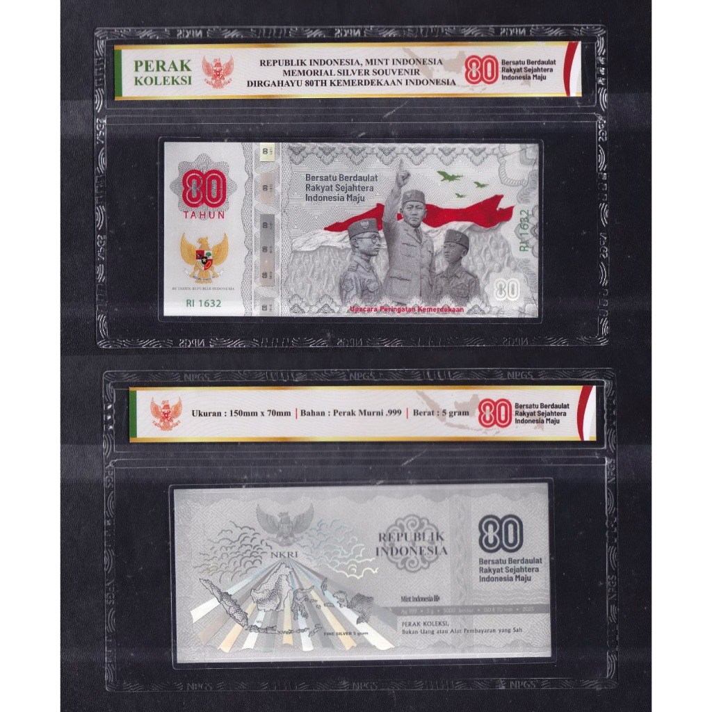 Uang Perak Souvenir Dirgahayu 80th Kemerdekaan Indonesia
