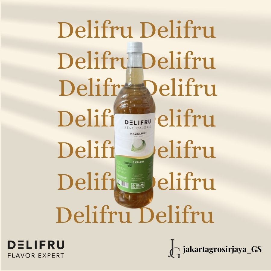 Delifru Zero Calorie Free Sugar Hazelnut Syrup 1 Liter - Sirup Bebas Gula 0 Kalori Hazelnut