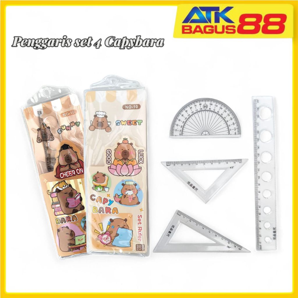 

Penggaris Set 4 Capybara – Penggaris, Busur, Segitiga, Alat Tulis Sekolah