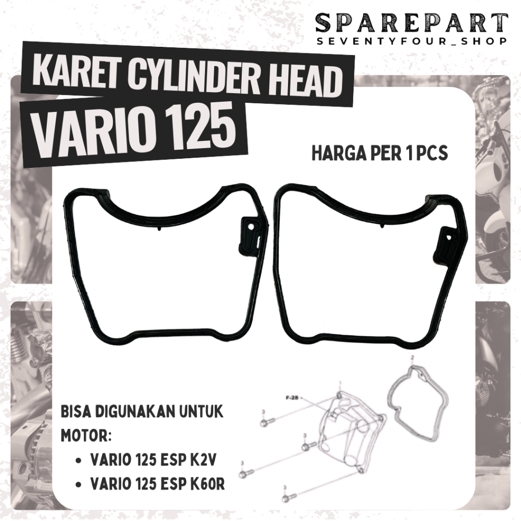 SEAL HEAD GASKET HEAD COVER VARIO 125 ESP K2V K60R KARET CYLINDER COP VARIO 125 SRM